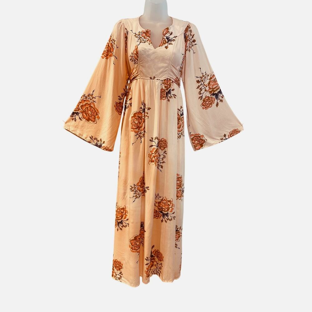 Free People Peach Floral Maxi Dress